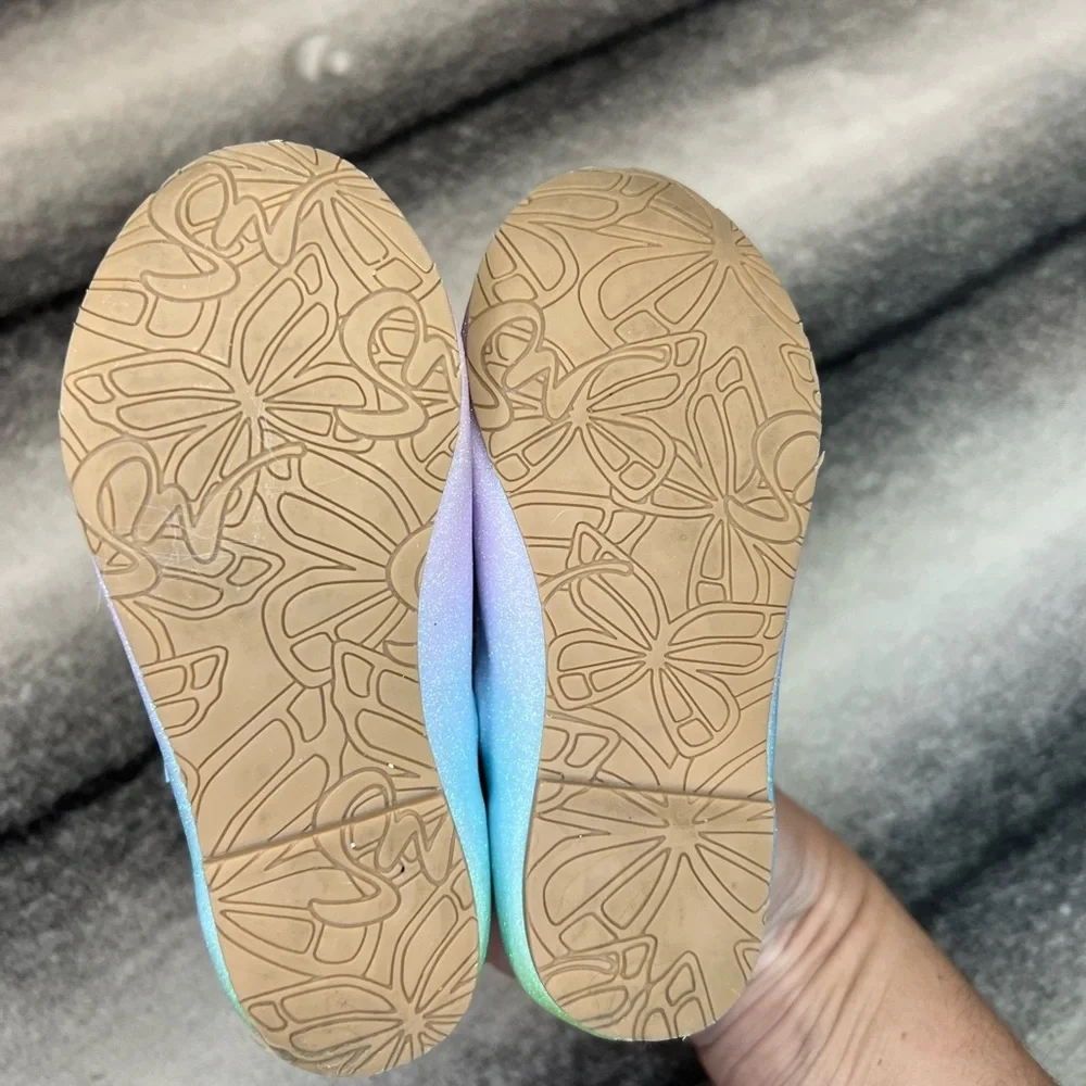 Sophia Webster Mini Butterfly Iridescent Rainbow Glitter Flats Infant Baby